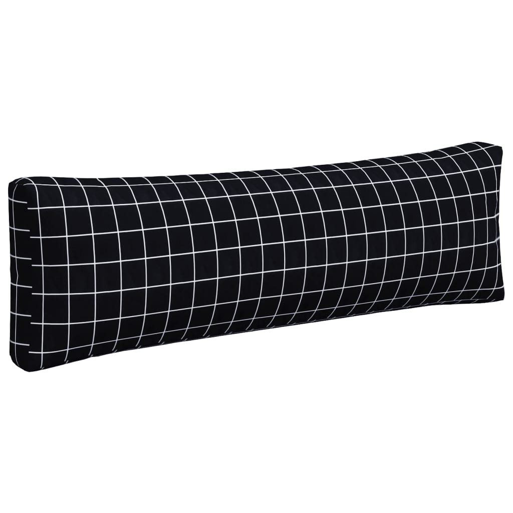 Palettenkissen 3 Stk. Schwarz Karomuster Oxford-Gewebe