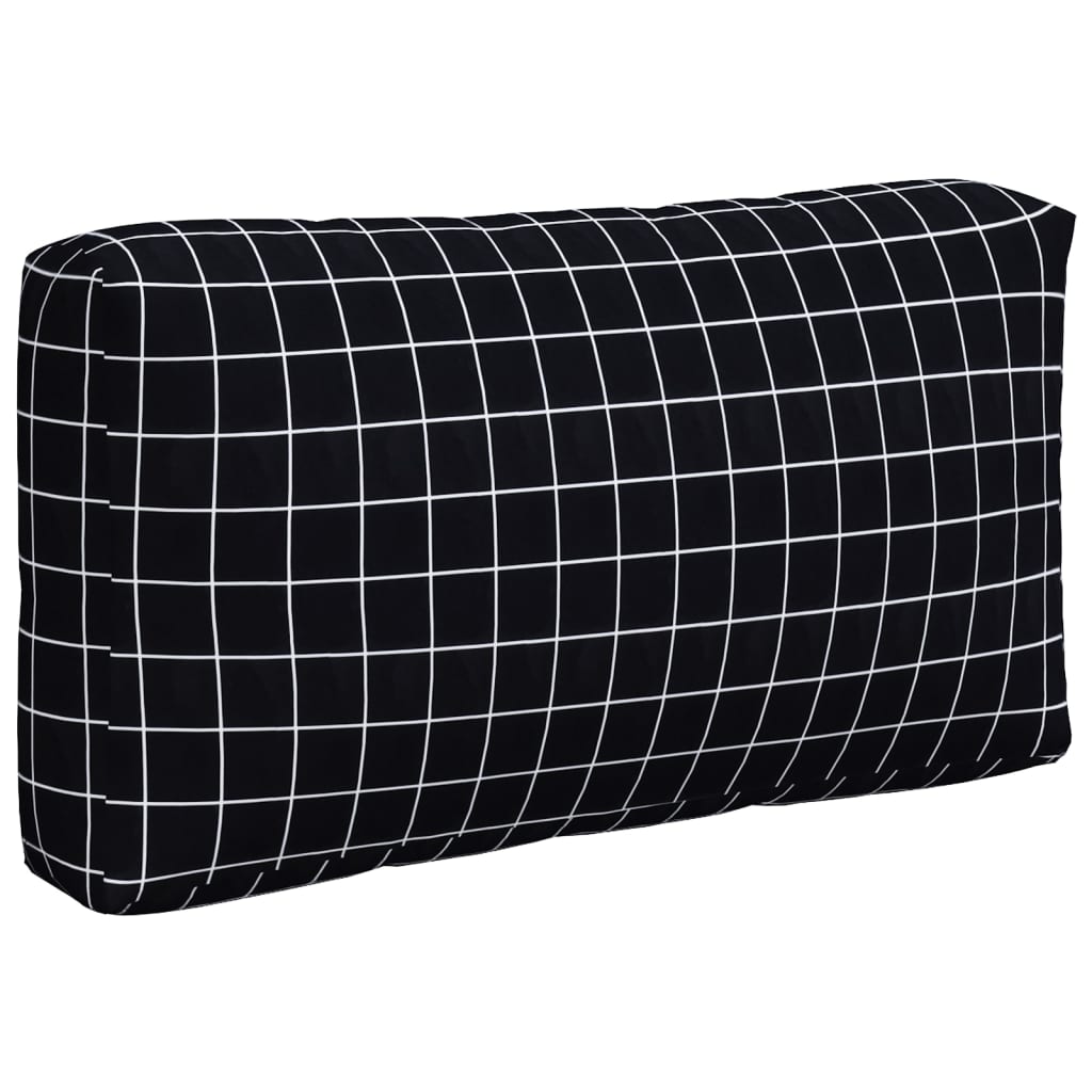 Palettenkissen 3 Stk. Schwarz Karomuster Oxford-Gewebe