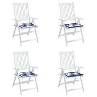 Thumbnail for Gartenstuhl-Kissen 4 Stk. Blau & Weiß Gestreift 40x40x3cm Stoff