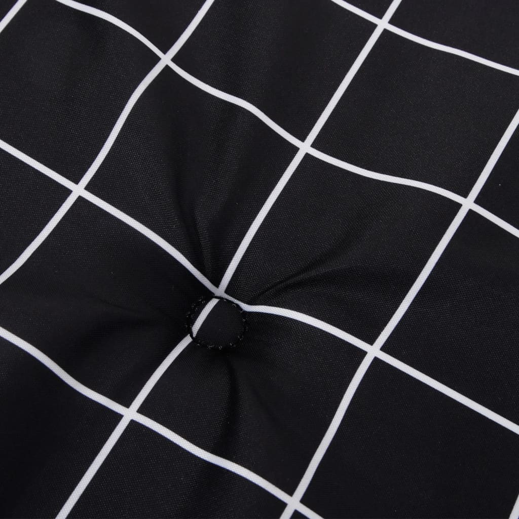 Gartenstuhl-Kissen 4 Stk. Schwarz Karomuster 40x40x3 cm Stoff