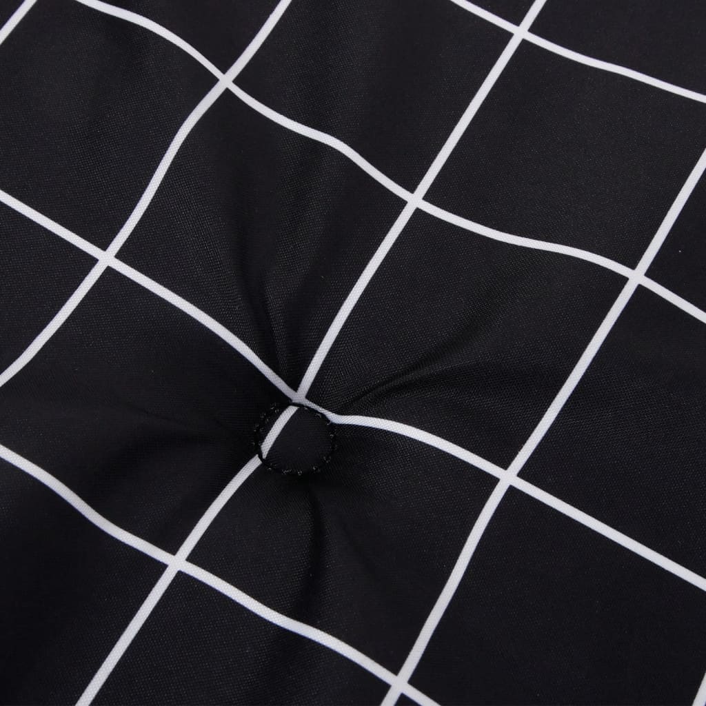 Gartenstuhl-Kissen 6 Stk. Schwarz Karomuster 40x40x3 cm Stoff