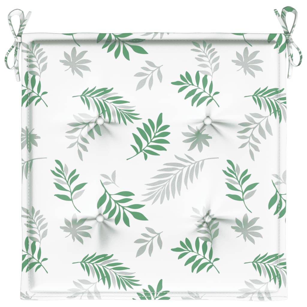 Gartenstuhl-Kissen 4 Stk. Blattmuster 40x40x3 cm Stoff