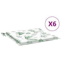 Thumbnail for Gartenstuhl-Kissen 6 Stk. Blattmuster 40x40x3 cm Stoff