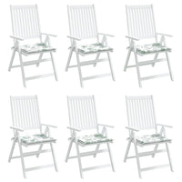 Thumbnail for Gartenstuhl-Kissen 6 Stk. Blattmuster 40x40x3 cm Stoff