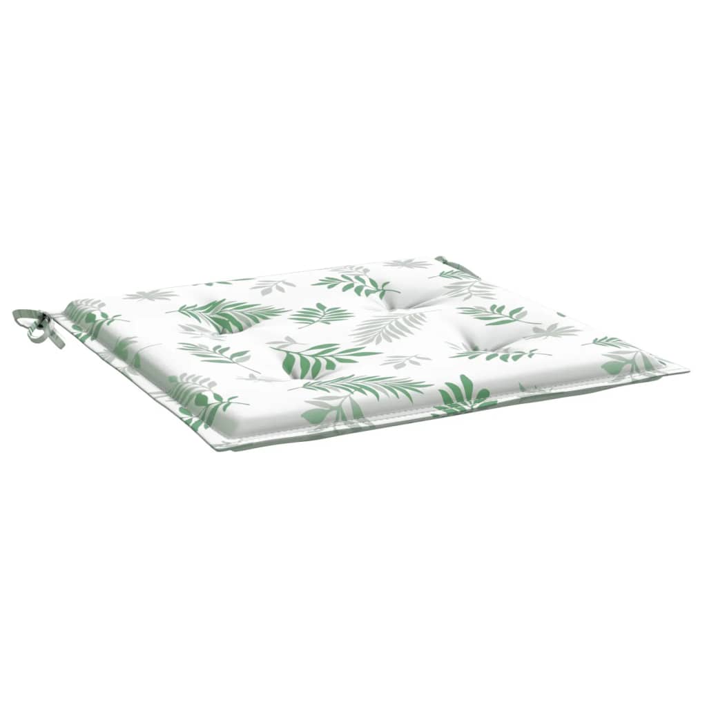 Gartenstuhl-Kissen 6 Stk. Blattmuster 40x40x3 cm Stoff