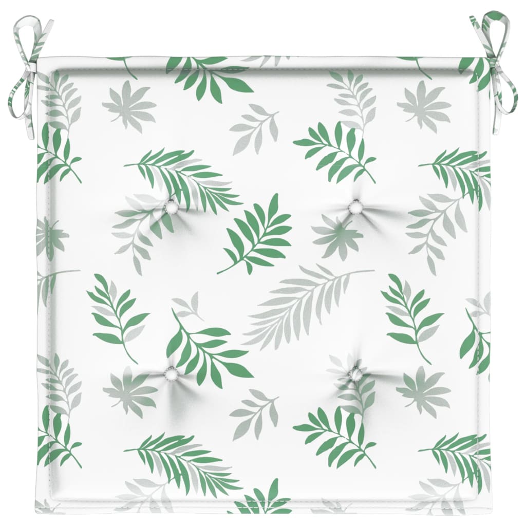 Gartenstuhl-Kissen 6 Stk. Blattmuster 40x40x3 cm Stoff