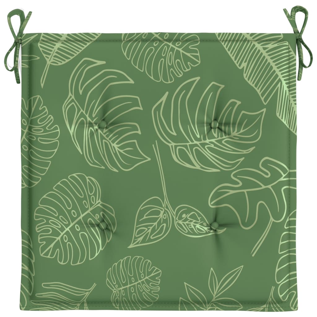 Gartenstuhl-Kissen 2 Stk. Blattmuster 40x40x3 cm Stoff