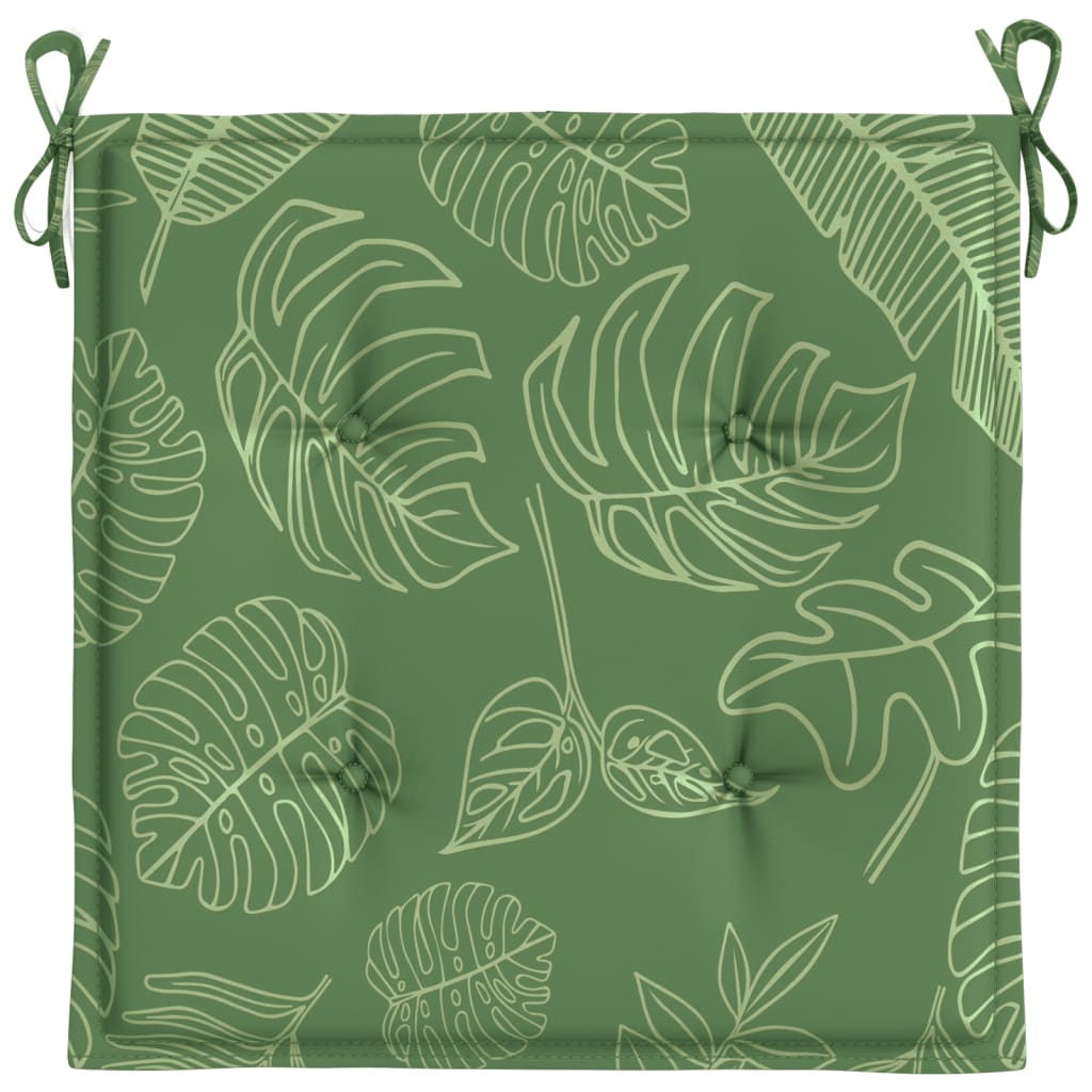Gartenstuhl-Kissen 6 Stk. Blattmuster 40x40x3 cm Stoff