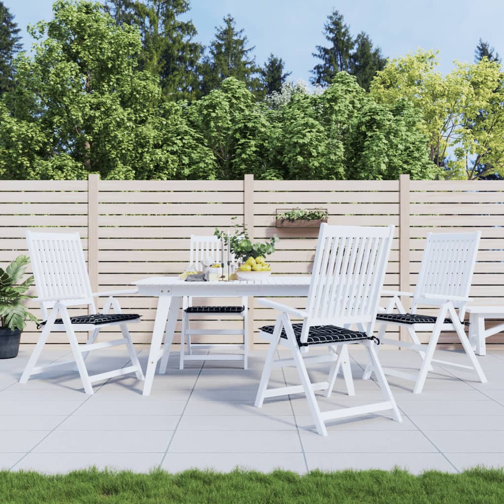 Gartenstuhl-Kissen 4 Stk. Schwarz Karomuster 50x50x3 cm Stoff