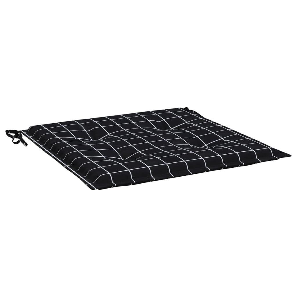 Gartenstuhl-Kissen 6 Stk. Schwarz Karomuster 50x50x3 cm Stoff