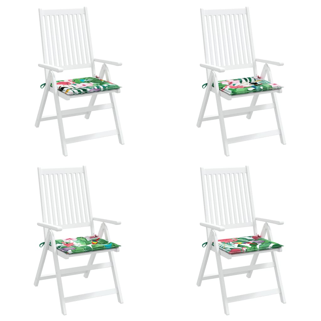 Gartenstuhl-Kissen 4 Stk. Mehrfarbig 50x50x3 cm Stoff