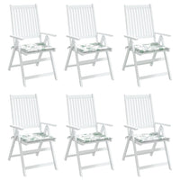 Thumbnail for Gartenstuhl-Kissen 6 Stk. Blattmuster 50x50x3 cm Stoff