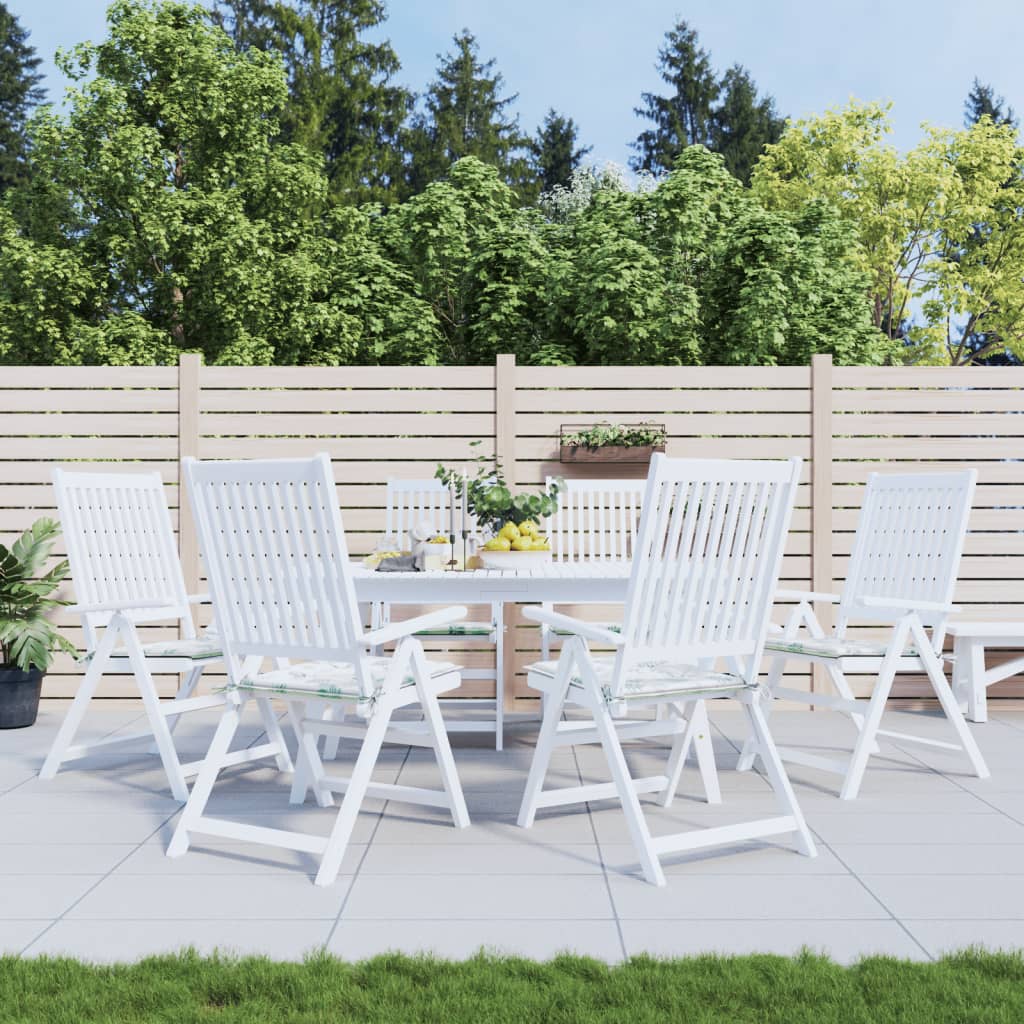 Gartenstuhl-Kissen 6 Stk. Blattmuster 50x50x3 cm Stoff