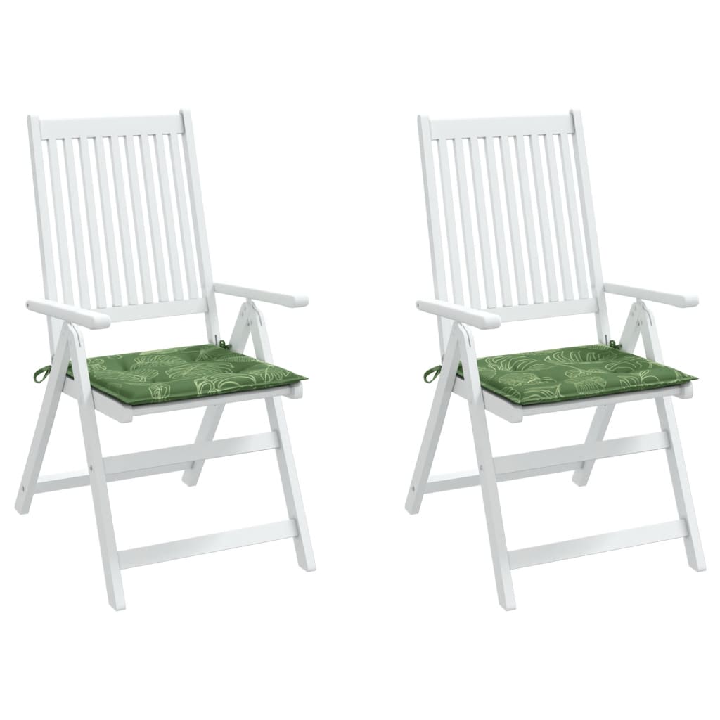 Gartenstuhl-Kissen 2 Stk. Blattmuster 50x50x3 cm Stoff