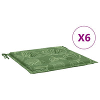 Thumbnail for Gartenstuhl-Kissen 6 Stk. Blattmuster 50x50x3 cm Stoff