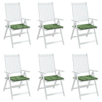 Thumbnail for Gartenstuhl-Kissen 6 Stk. Blattmuster 50x50x3 cm Stoff