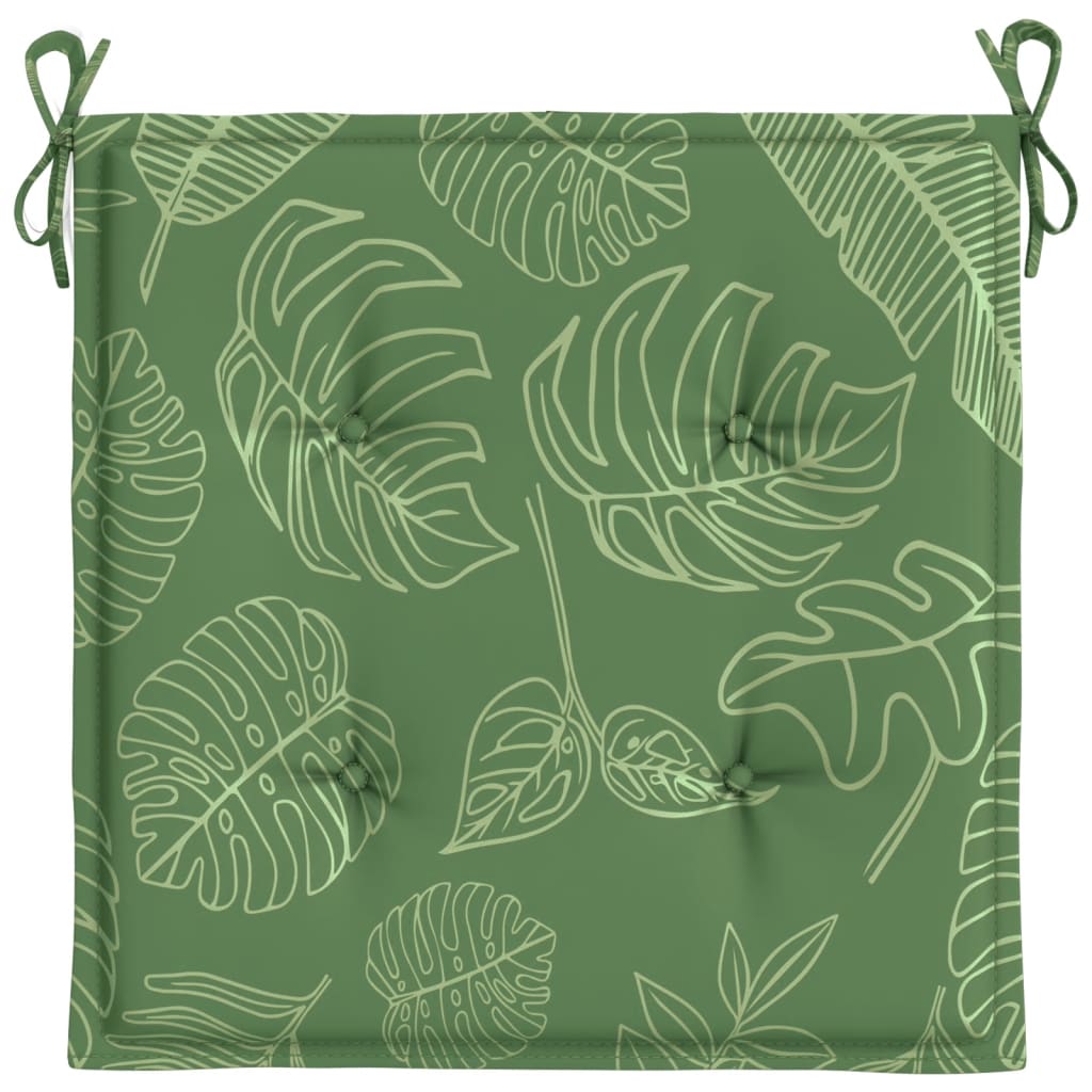 Gartenstuhl-Kissen 6 Stk. Blattmuster 50x50x3 cm Stoff