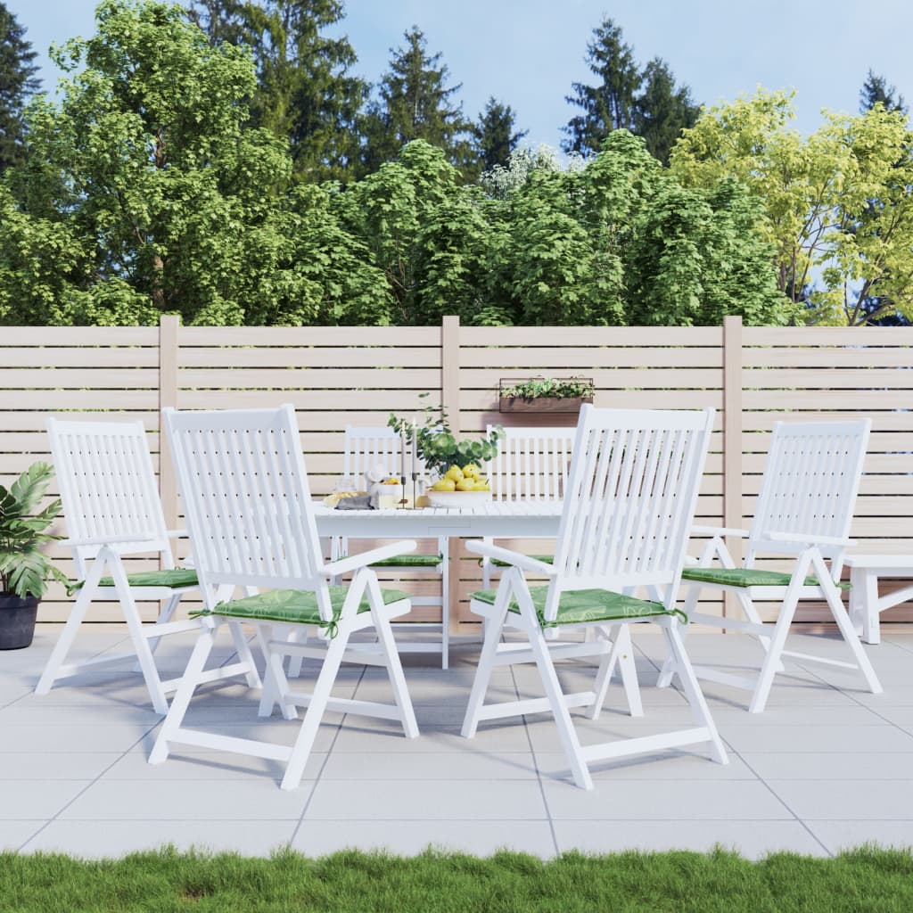 Gartenstuhl-Kissen 6 Stk. Blattmuster 50x50x3 cm Stoff