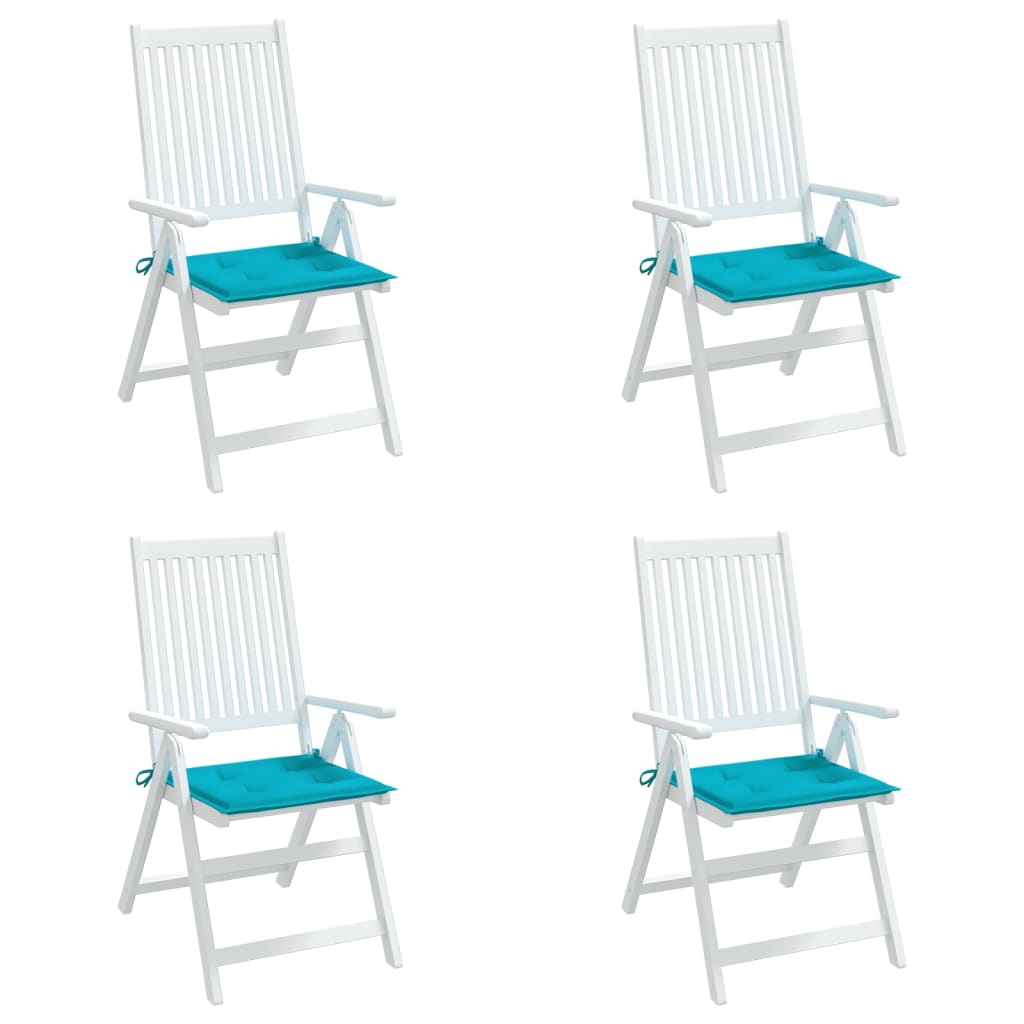 Gartenstuhl-Kissen 4 Stk. Türkis 50x50x3 cm Stoff