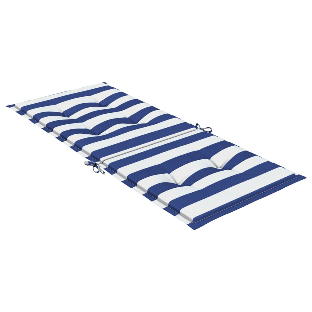 Hochlehner-Auflagen 2 Stk. Blau & Weiß Gestreift Stoff