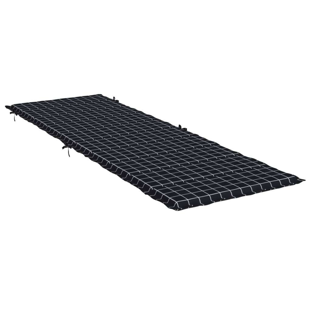 Sonnenliegen-Auflage Schwarz Karomuster Oxford-Gewebe