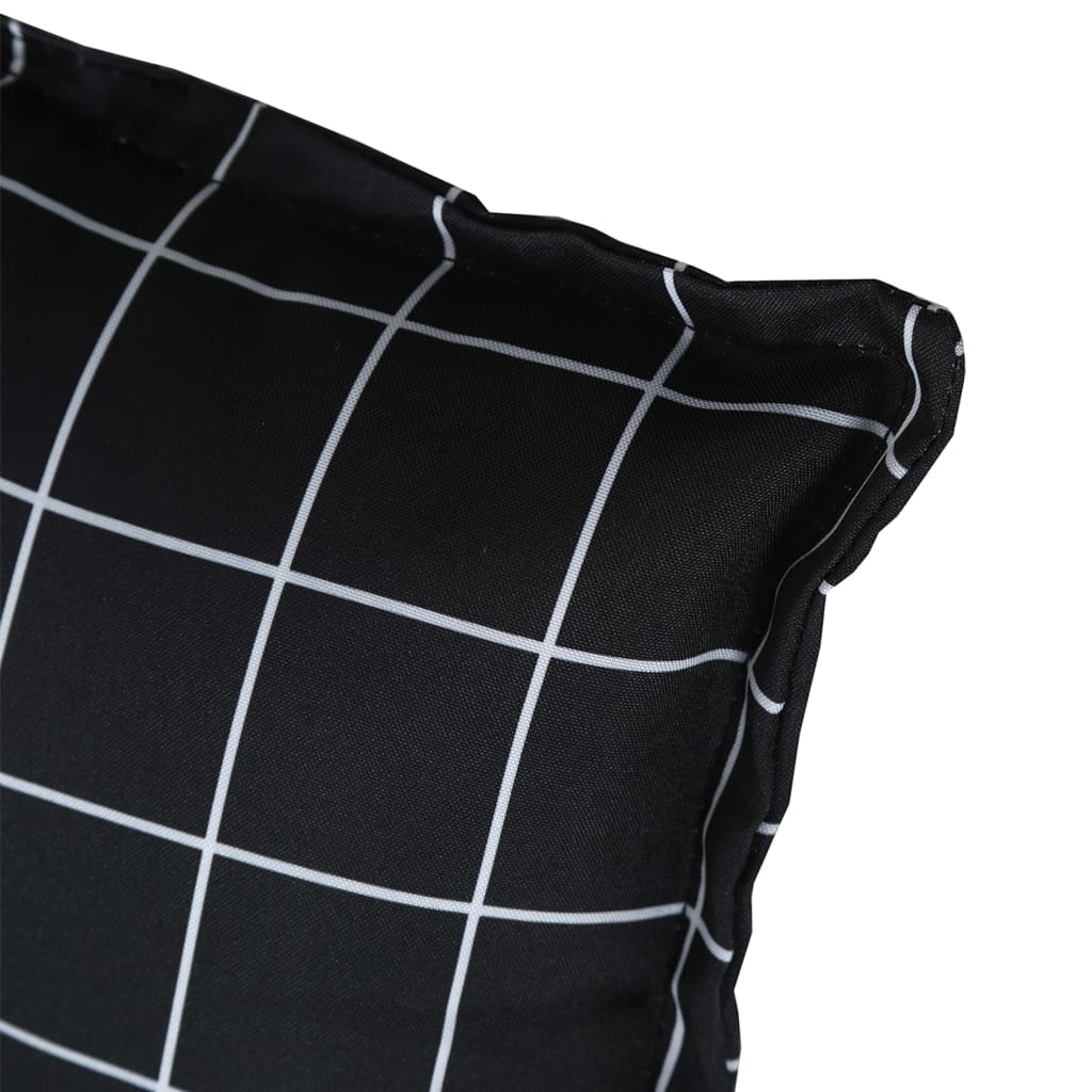 Sitzkissen 2 Stk. Schwarz Karomuster 40x40x7 cm Stoff