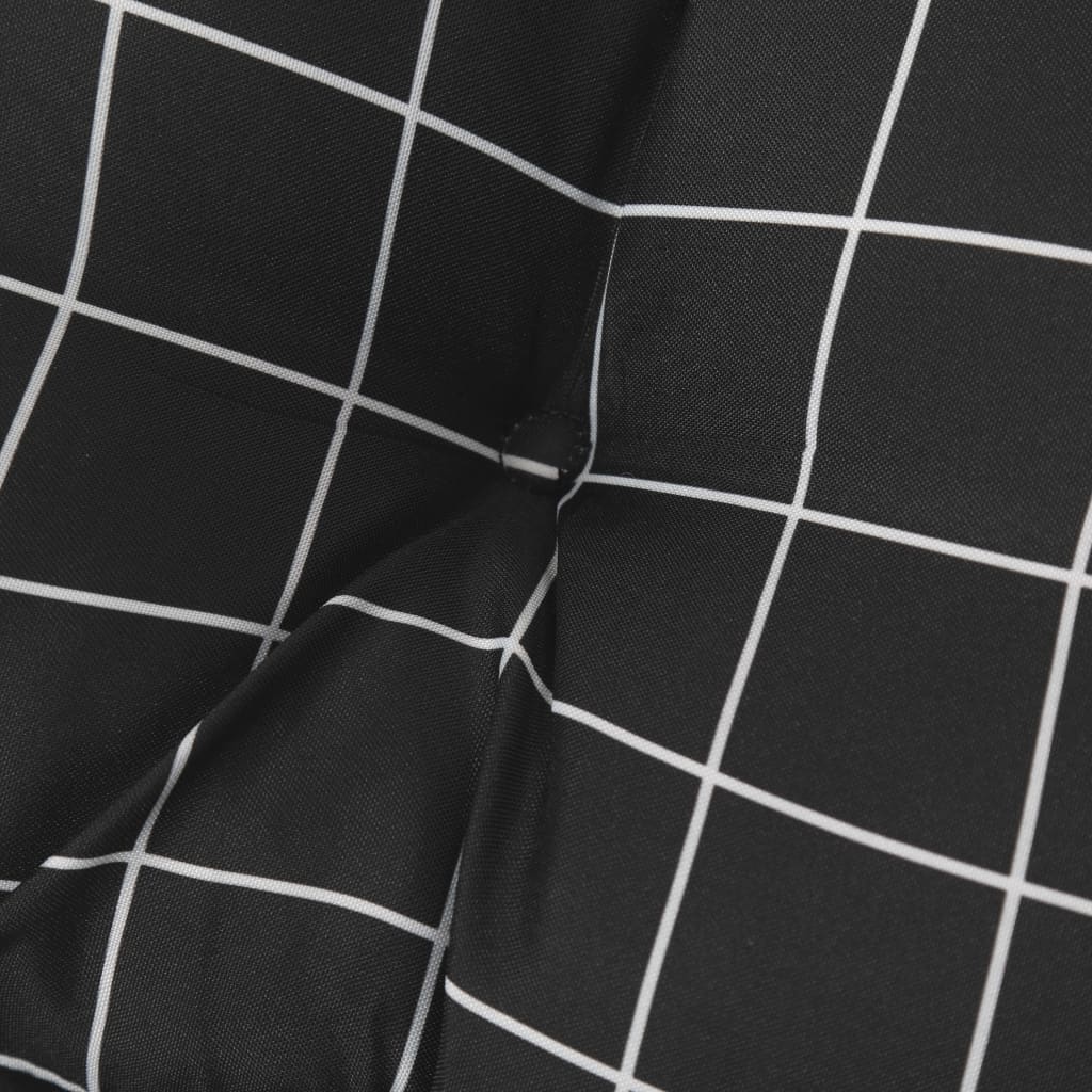 Sitzkissen 4 Stk. Schwarz Karomuster 40x40x7 cm Stoff