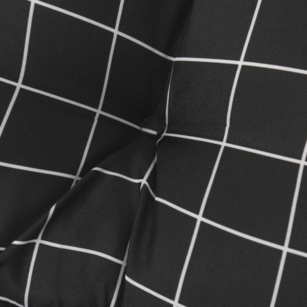 Stuhlkissen 2 Stk. Schwarz Karomuster 50x50x7 cm Stoff