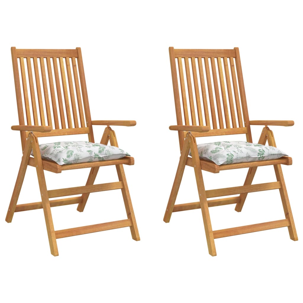 Stuhlkissen 2 Stk. Blattmuster 50x50x7 cm Oxford-Gewebe