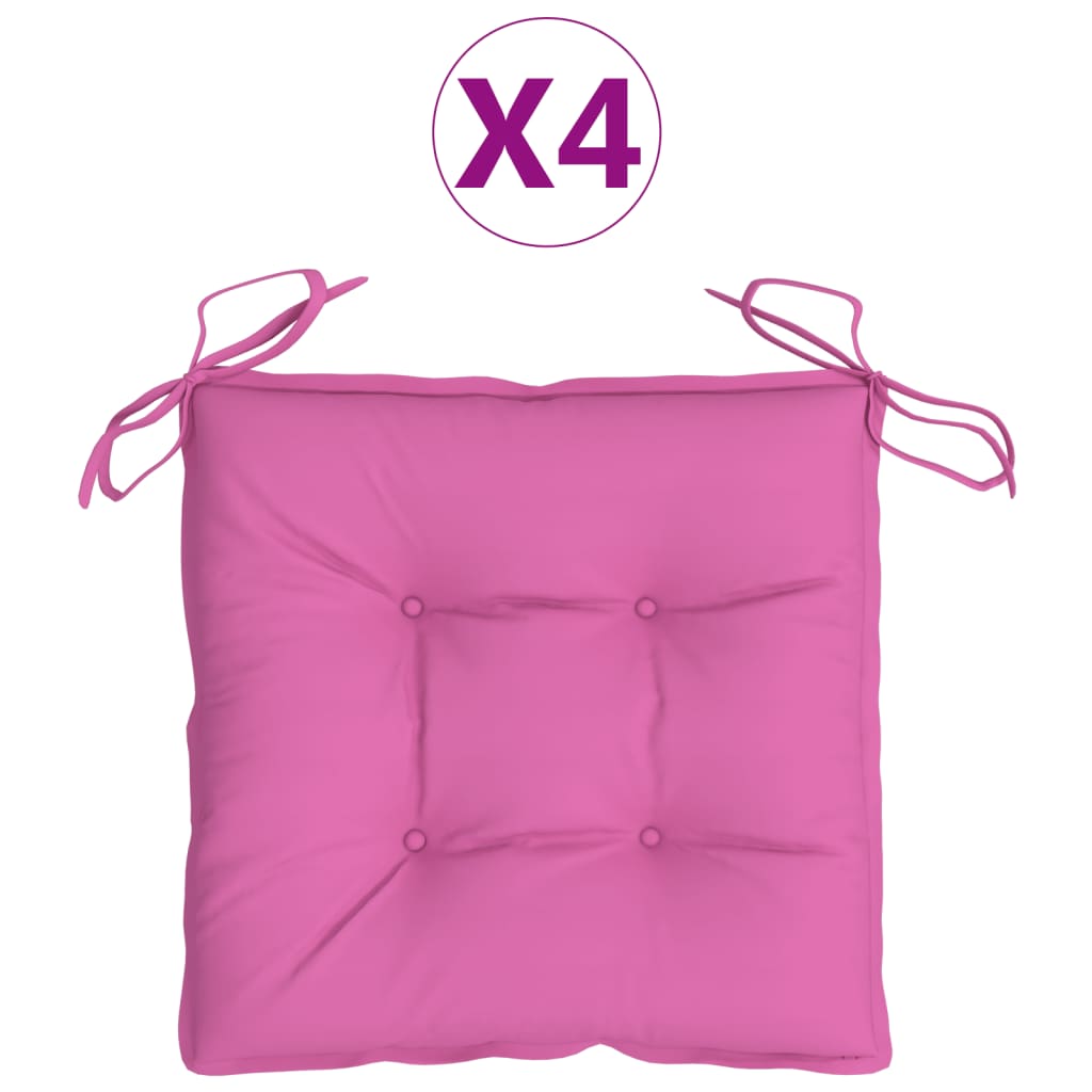 Stuhlkissen 4 Stk. Rosa 50x50x7 cm Stoff