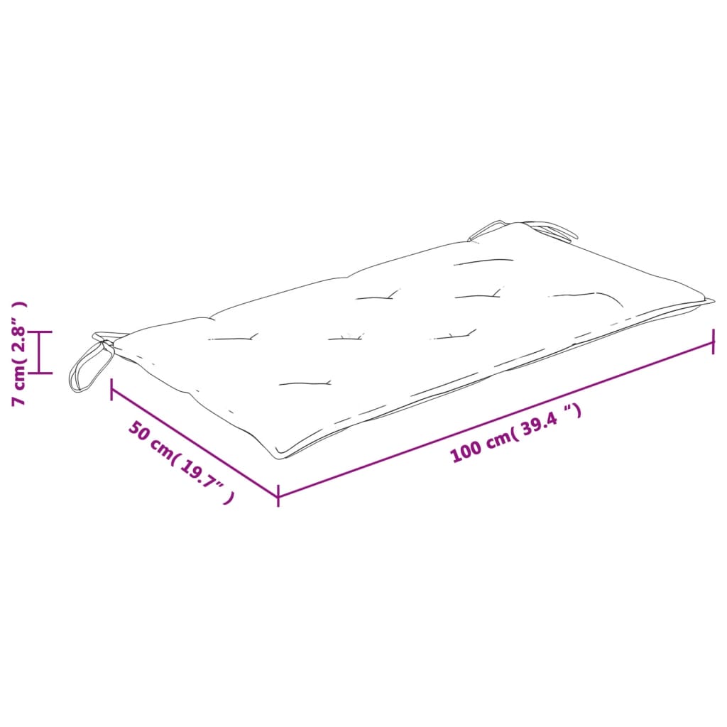 Bankauflage Rosa 100x50x7 cm Stoff