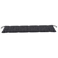 Thumbnail for Bankauflage Schwarz Karomuster 150x50x7 cm Stoff