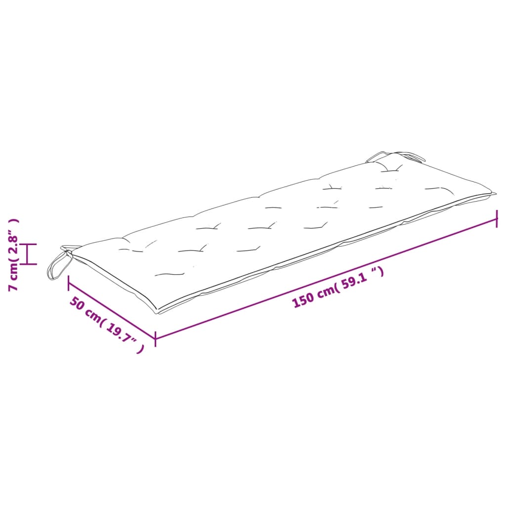 Bankauflage Blattmuster 150x50x7 cm Stoff