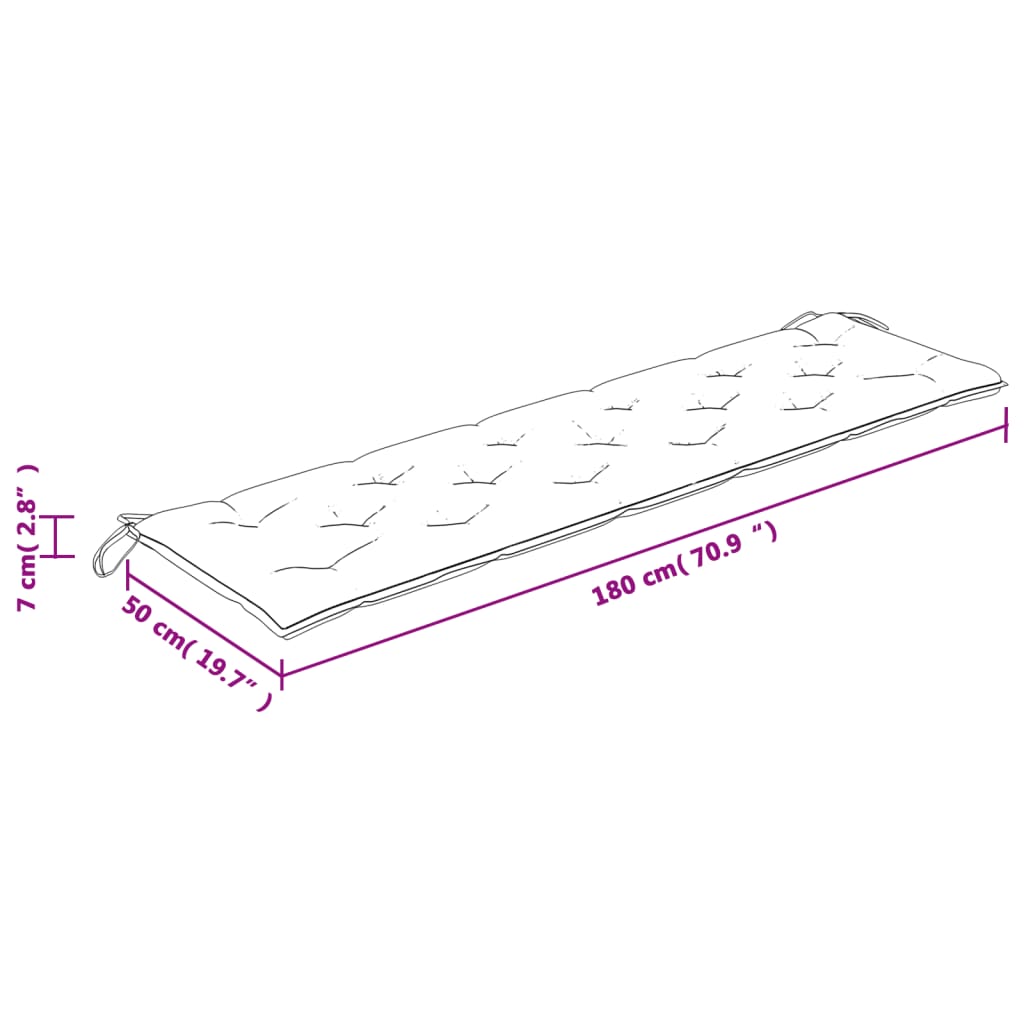 Bankauflage Rosa 180x50x7 cm Stoff