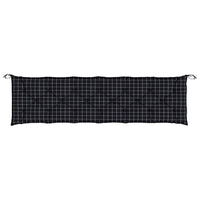 Thumbnail for Gartenbank-Auflage Schwarz Karomuster 200x50x7 cm Stoff