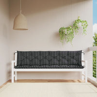 Thumbnail for Gartenbank-Auflage Schwarz Karomuster 200x50x7 cm Stoff
