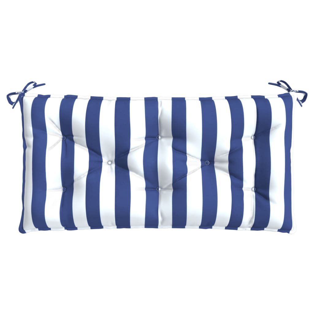 Gartenbank-Auflagen 2-tlg. Blau&Weiß Gestreift 100x50x7cm Stoff