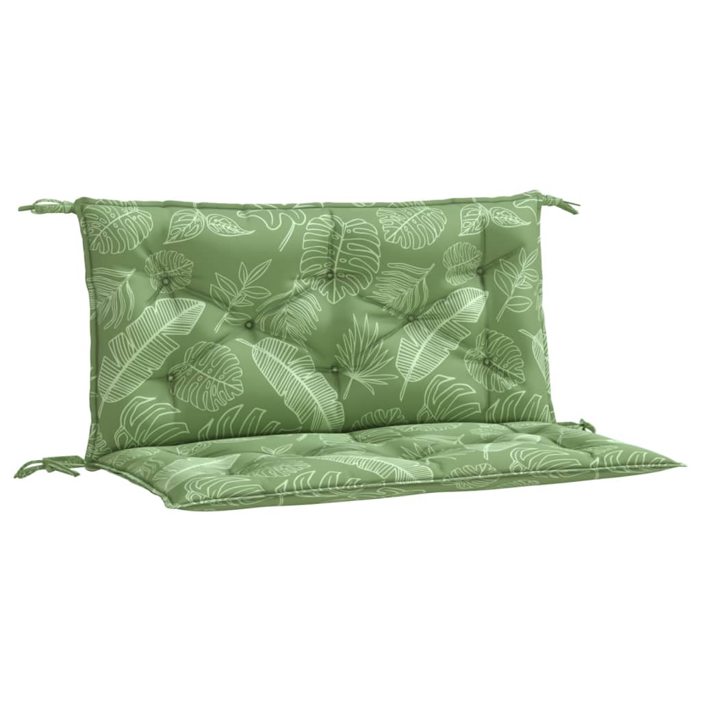 Gartenbank-Auflagen 2-tlg. Blattmuster 100x50x7 cm Stoff
