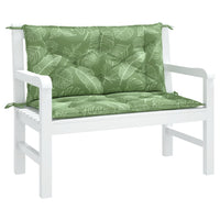 Thumbnail for Gartenbank-Auflagen 2-tlg. Blattmuster 100x50x7 cm Stoff