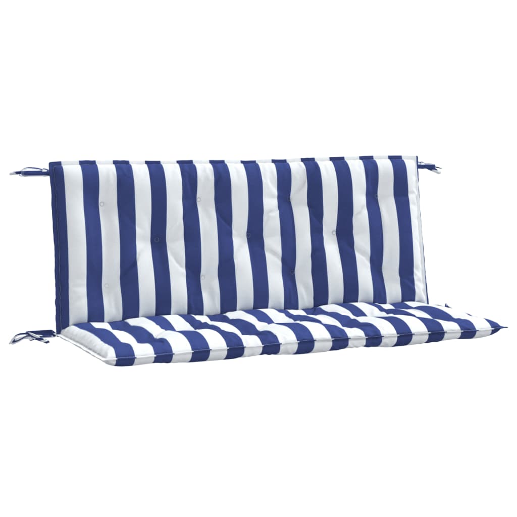 Gartenbank-Auflagen 2-tlg. Blau&Weiß Gestreift 120x50x7cm Stoff