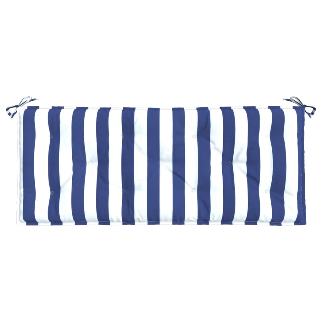 Gartenbank-Auflagen 2-tlg. Blau&Weiß Gestreift 120x50x7cm Stoff