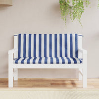 Thumbnail for Gartenbank-Auflagen 2-tlg. Blau&Weiß Gestreift 120x50x7cm Stoff