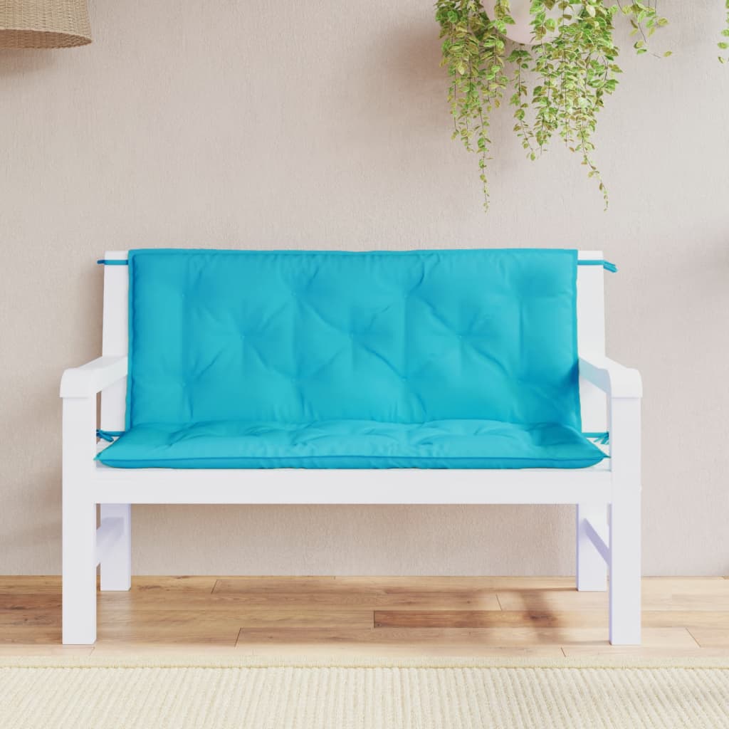 Gartenbank-Auflagen 2-tlg. Türkis 120x50x7 cm Stoff