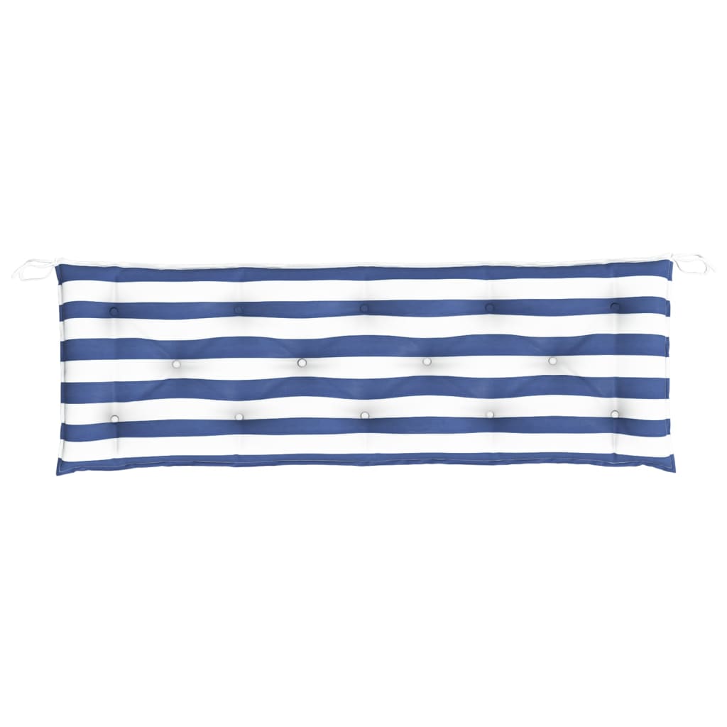 Gartenbank-Auflagen 2-tlg. Blau&Weiß Gestreift 150x50x7cm Stoff