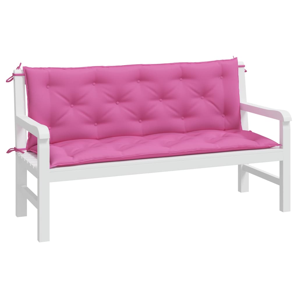 Gartenbank-Auflagen 2-tlg. Rosa 150x50x7 cm Stoff