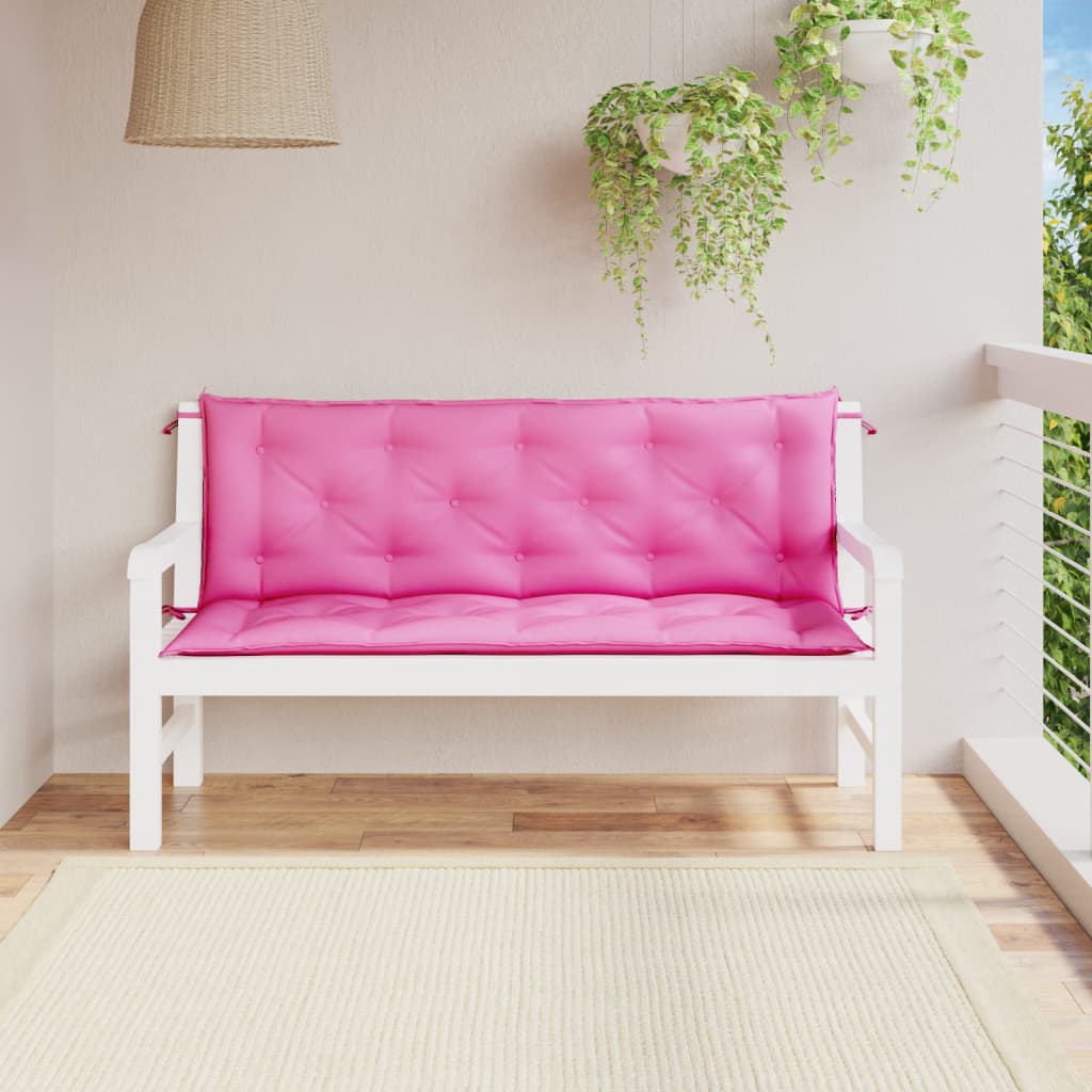 Gartenbank-Auflagen 2-tlg. Rosa 150x50x7 cm Stoff