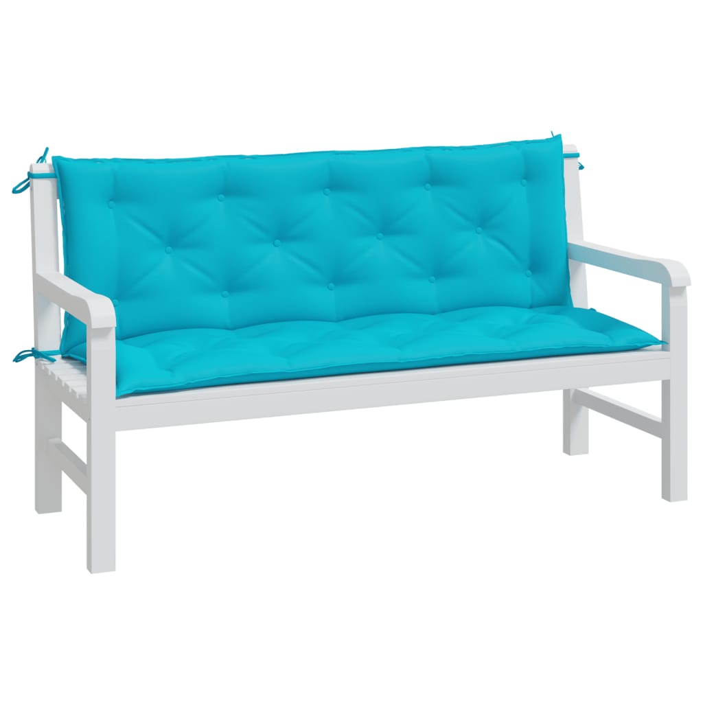Gartenbank-Auflagen 2-tlg. Türkis 150x50x7 cm Stoff