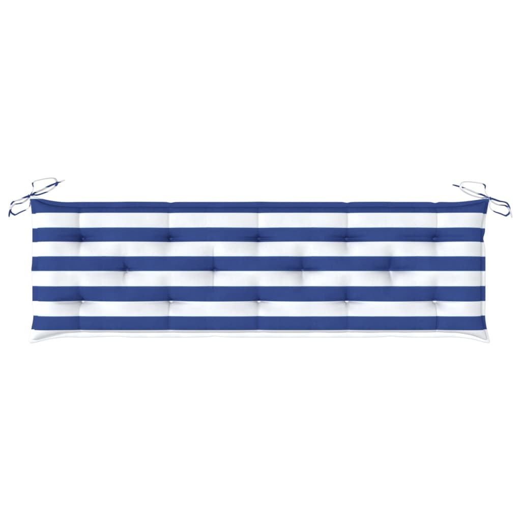 Bankauflagen 2 Stk. Blau & Weiß Gestreift 180x50x7 cm Stoff