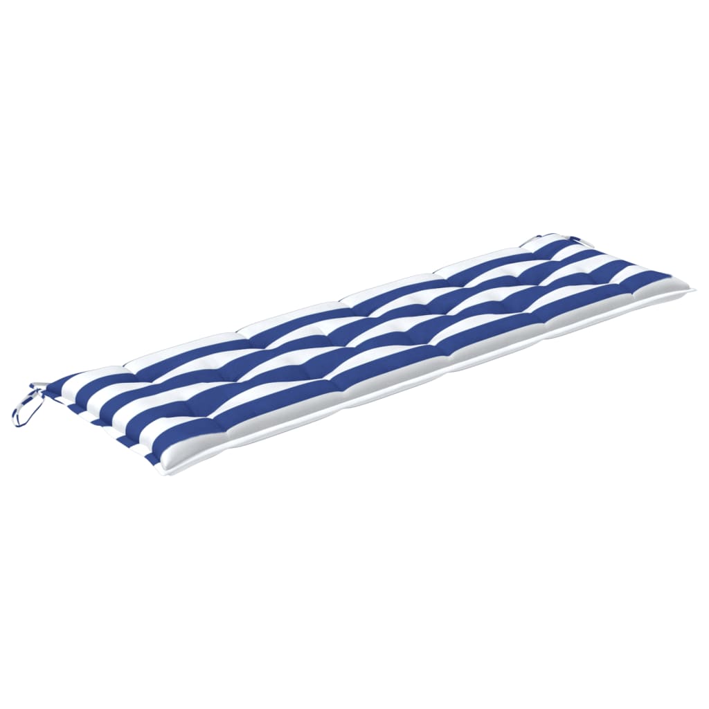 Bankauflagen 2 Stk. Blau & Weiß Gestreift 180x50x7 cm Stoff