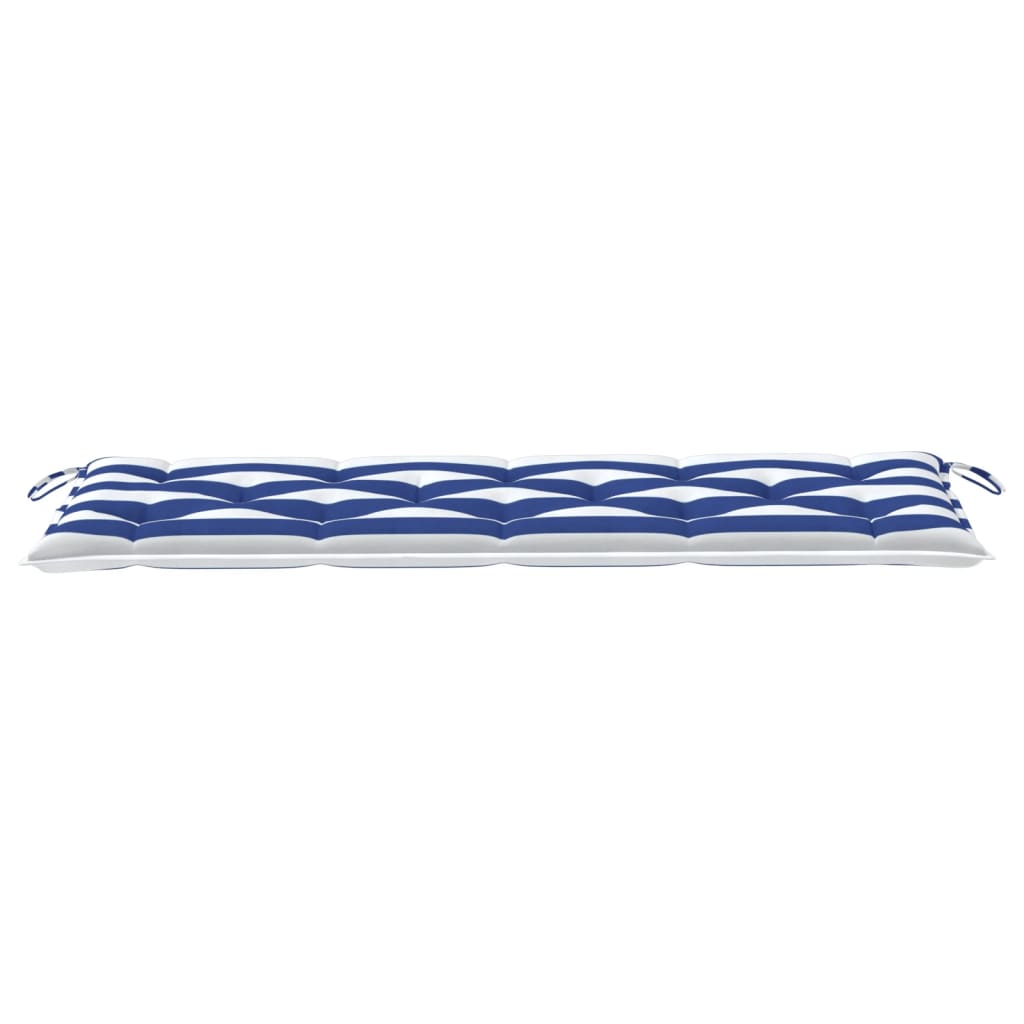 Bankauflagen 2 Stk. Blau & Weiß Gestreift 180x50x7 cm Stoff